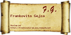 Frankovits Gejza névjegykártya